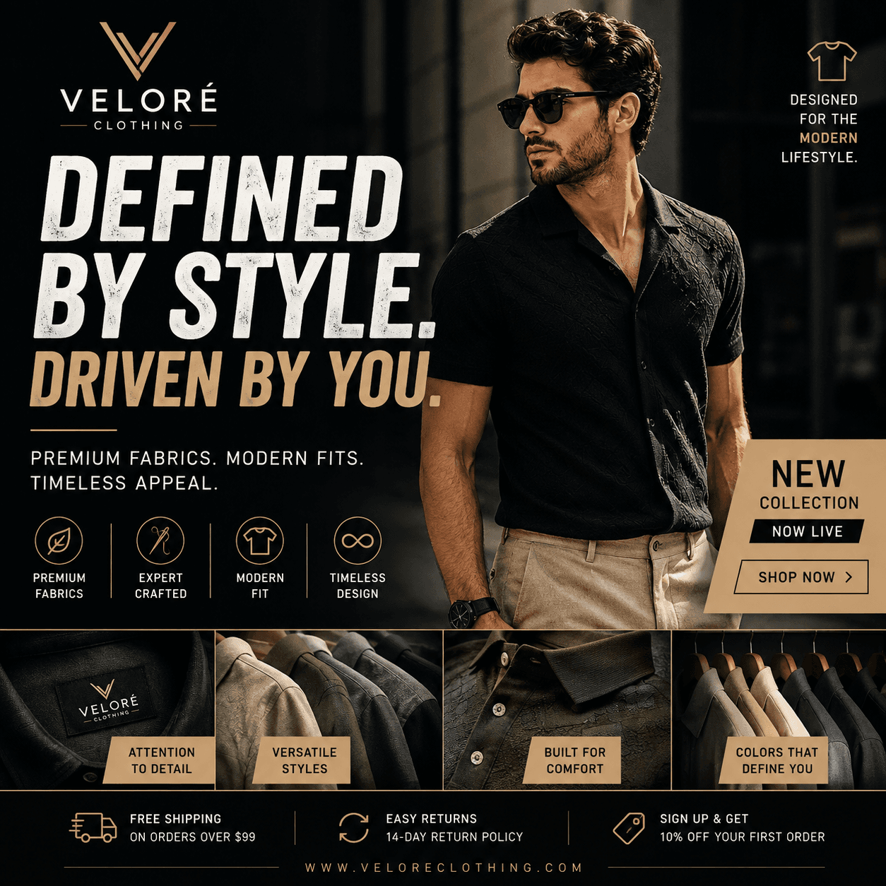 Premium menswear social campaign creative
