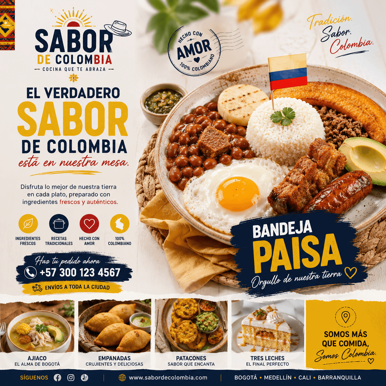 Colombian restaurant social media creative