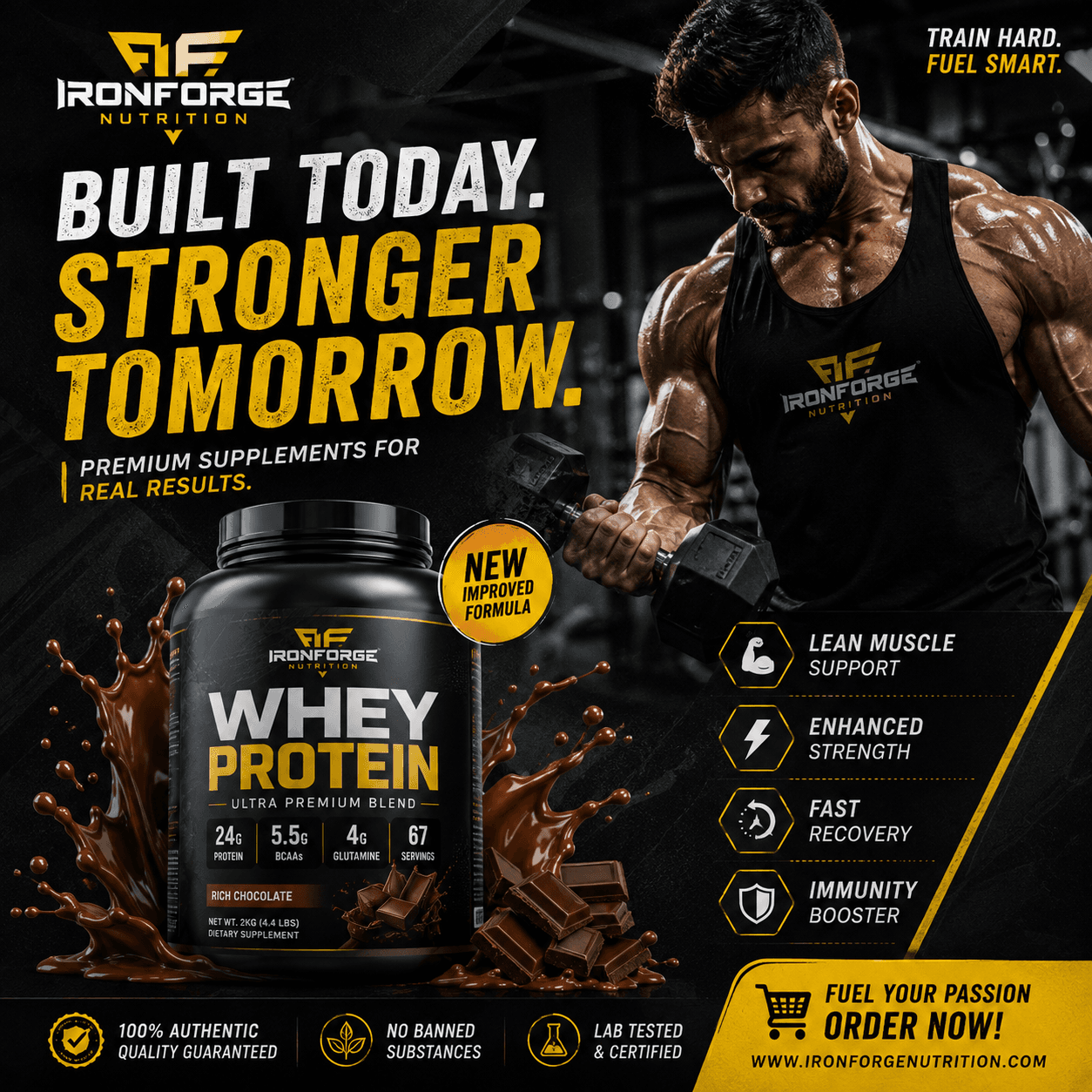 Fitness supplement promotional social creative