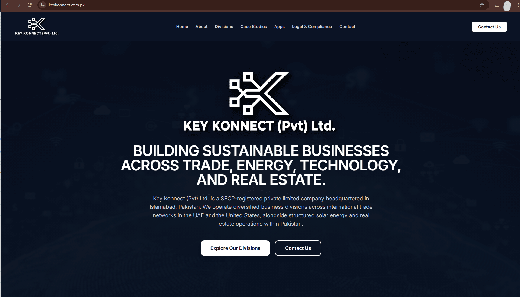 Technology company website homepage design